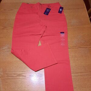 NWT Gloria Vanderbilt Tapered Leg Classic Rise Pant, Size 18A -Firelight Red